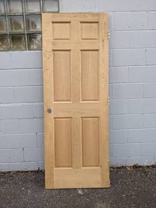 lot 187 image: Unfinished Solid Wood Door - 30 wide x 80 tall - NO SHIPPING