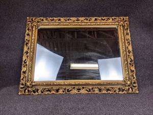 lot 201 image: Ornate Gold Mirror - Measures about 38-12 x 28 - NO SHIPPING
