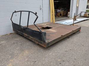 lot 221 image: Steel Flatbed - Measures about 7 Wide x 8 Long - Includes opening for Gooseneck Ball - NO SHIPPING