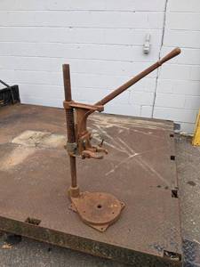 lot 224 image: Antique Drill Press Base - Holds a handheld electric drill  - NO SHIPPING
