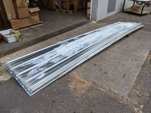 lot 228 image: Lot of (9) Sheets of Galvanized Pro-Rib Metal - 16 x 38 Each - NO SHIPPING