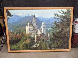 lot 231 image: Mounted and Framed Puzzle - Beautiful Castle Photograph - Measures 49 x 34 - NO SHIPPING