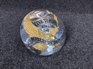 lot 679 image: Harley-Davidson Live to Ride, Ride to Live Plastic Placard - Measures about 6-12 Diameter - SHIPPING AVAILABLE