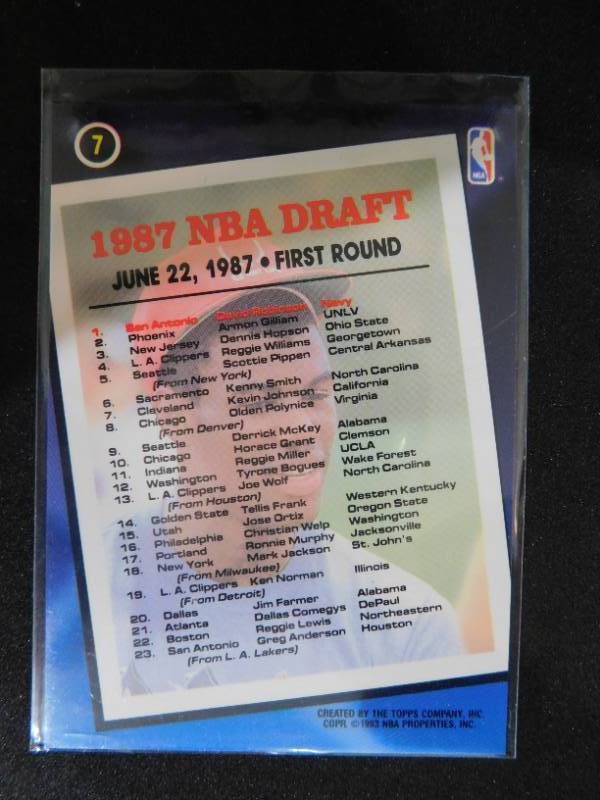 lot 14 image: 1992 Topps Archives David Robinson #7 1987 Draft Pick