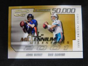 lot 38 image: 2001 Quantum Leaf All-Millennium Milestones John Elway Dan Marino Serial #03825000