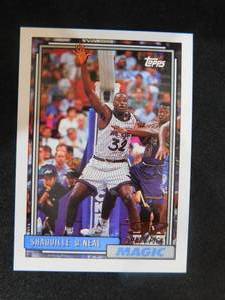 lot 46 image: 1992 Topps Shaquille ONeal Rookie Card #362 - LK