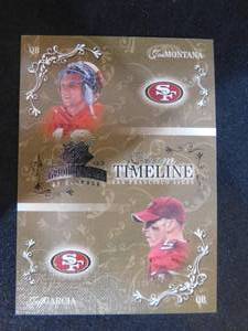 lot 47 image: 2003 Gridiron Kings Team Timeline Joe Montana Jeff Garcia #TT-7 Serial #332600