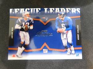 lot 48 image: 2003 Prestige League Leaders Tom Brady Kerry Collins Serial #04142002
