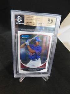 lot 51 image: BGS 9.5 Gem Mint 2013 Bowman Chrome Byron Buxton Rookie Card #BCP1