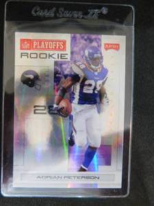 lot 56 image: 2007 Donruss Playoff Red Foil Adrian Peterson Rookie Card #101 Serial #072125