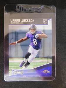 lot 57 image: 2018 Panini Playoff Lamar Jackson Rookie Card #212