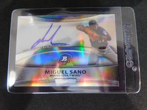 lot 78 image: 2010 Bowman Platinum Miguel Sano Autograph Rookie Card #BPA-MS