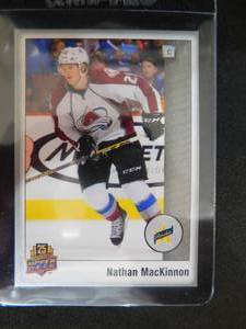 lot 84 image: 2014 Upper Deck 25th Anniversary Nathan MacKinnon Rookie Card #129