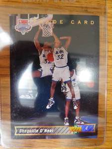lot 96 image: 1992 Upper Deck Shaquille ONeal Rookie Card #1b - LK