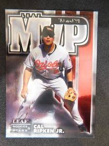 lot 107 image: 1998 Leaf Rookies & Stars MVP Cal Ripken Jr. #3 Serial #22945000
