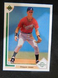 lot 117 image: 1991 Upper Deck Chipper Jones Rookie Card #55