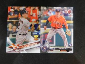 lot 130 image: (2) 2017 Alex Bregman Rookie Cards Topps #341 & Bowman #75