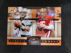 lot 132 image: 2008 Donruss Classics Combos Dan Marino  Joe Montana Dual Card Serial Numbered 1231000