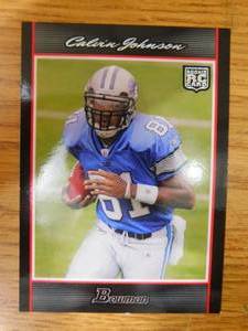lot 137 image: 2007 Bowman Calvin Johnson Rookie Card #145