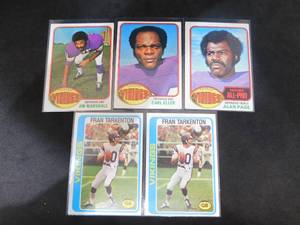 lot 139 image: (5) 1970s Minnesota Vikings Cards AWESOME LOT