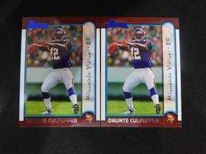 lot 142 image: (2) 1999 Bowman Daunte Culpepper Rookie Cards #166