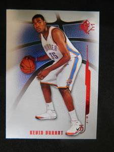 lot 147 image: 2008-09 SP Authentic Red Kevin Durant #4