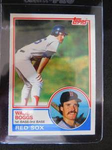 lot 157 image: 1983 Topps Wade Boggs Rookie Card #498 LK