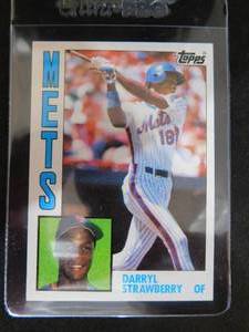 lot 160 image: 1984 Topps Darryl Strawberry Rookie Card #182 LK