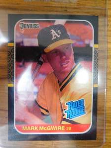 lot 163 image: 1987 Donruss Mark McGwire Rookie Card #46