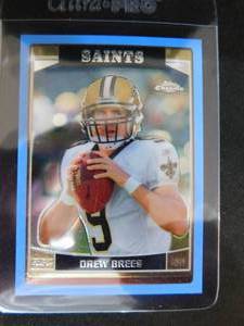 lot 170 image: 2006 Topps Chrome Blue Drew Brees #155 Serial #3650