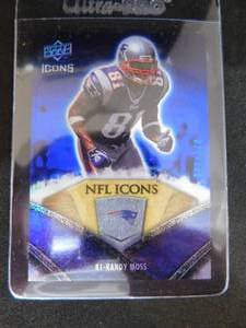 lot 171 image: 2008 Upper Deck Icons Blue Randy Moss #NFL42 Serial #071250