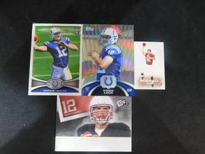 lot 197 image: (4) 2012 Andrew Luck Rookie Cards LK