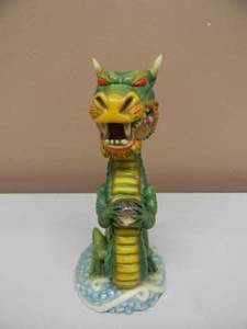 lot 6 image: VINTAGE Adams Apple Creations GREEN DRAGON BOBBLEHEAD - NICE - APPROX 8 - SEE PICTURES