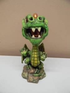lot 8 image: VINTAGE Adams Apple Creations GREEN WINGED DRAGON BOBBLEHEAD - NICE - APPROX 8 - SEE PICTURES