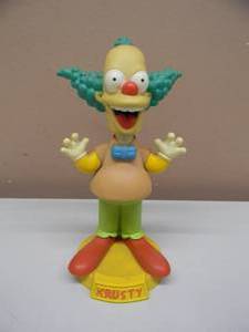 lot 15 image: AWESOME - SIMPSONS KRUSTY THE CLOWN BOBBLEHEAD - 2002 FOX PLAYMATES TOYS -  APPROX 8 - SEE PICTURES
