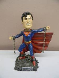 lot 27 image: VINTAGE RARE - DC Comics Rare Head Strong Heroes Collectible SUPERMAN Bobblehead - GREAT PIECE - APPROX 9 - SEE PICTURES