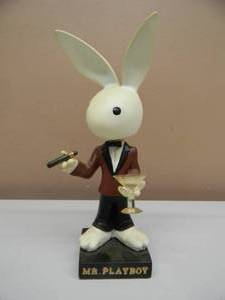 lot 53 image: AWESOME PIECE - MR.PLAYBOY BOBBLEHEAD - HAND PAINTED - APPROX 9 - SEE PICTURES