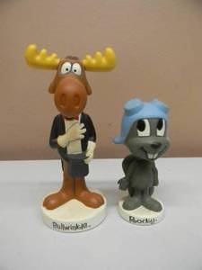 lot 54 image: GREAT SET - FUNKO - ROCKY AND BULLWINKLE BOBBLEHEAD SET OF TWO - MUST HAVE - SEE PICTURES