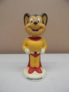 lot 55 image: VERY COOL - 2002 FUNKO MIGHTY MOUSE BOBBLEHEAD - APPROX 7 - SEE PICTURES