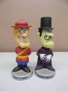 lot 61 image: VINTAGE RARE FunKo DUDLEY DO-RIGHT & SNIDLEY WHIPLASH BOBBLEHEADS - NICE - VERY COOL SET - SEE PICTURES