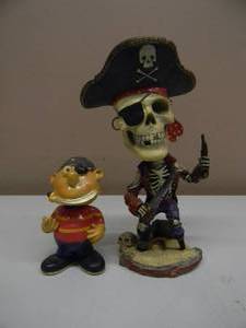 lot 77 image: VINTAGE NECA PIRATES of the CARIBBEAN & Jr. PIRATE BOBBLEHEAD - NICE - VERY COOL PIECES - SEE PICTURES