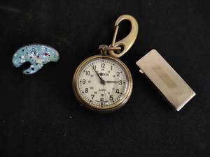 Pocket Watch, Money Clip, & Handmade Clip