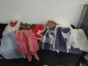 Collection of Jewelry, Vintage Aprons, Afgahn, and More