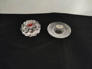 Two Orrefors Crystal Candleholders