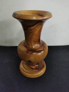 Hand Carved Wood Vase