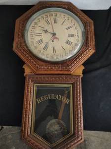 Vintage Regulator Clock with Key