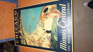 lot 25 image: Framed The Chicago Illinois Central The Vatican City Poster--36 Tall  x  24 14 Wide