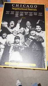 lot 27 image: Framed Chicago Neighborhood Festivals Poster--30 14 Tall  x  20 14 Wide