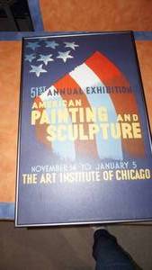 lot 32 image: Framed 51st Annual Exhibition Poster--26 Tall  x  16 34 Wide