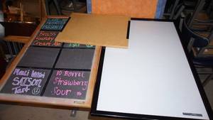 lot 43 image: Framed White Board--38 Wide  x  26 Tall--Framed Chalk Board--36 Tall  x  24 Wide--Framed Cork Board--23 Wide  x  17 Tall